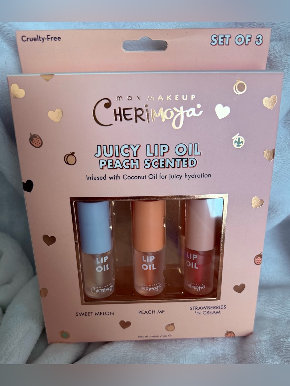Brand new, unopened Cherimoya Juicy Lip Oil 3-Pack!